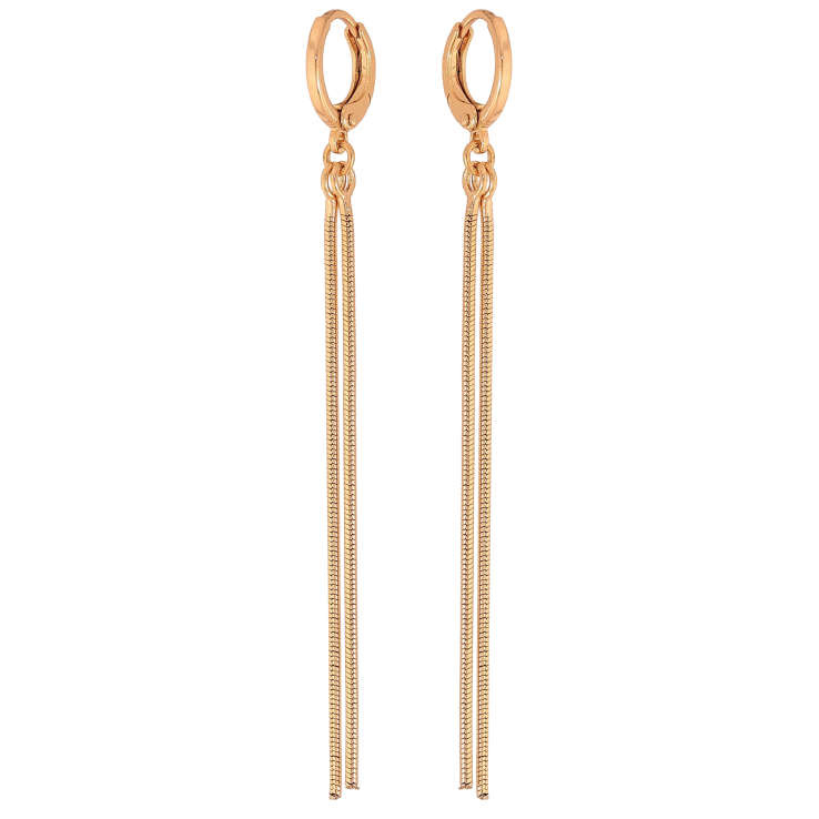 Сережки Xuping M&L колір 18K підвіски на колечках "Ланцюжки" фото №14 Сережки Xuping M&L колір 18K підвіски на колечках "Ланцюжки" фото №14