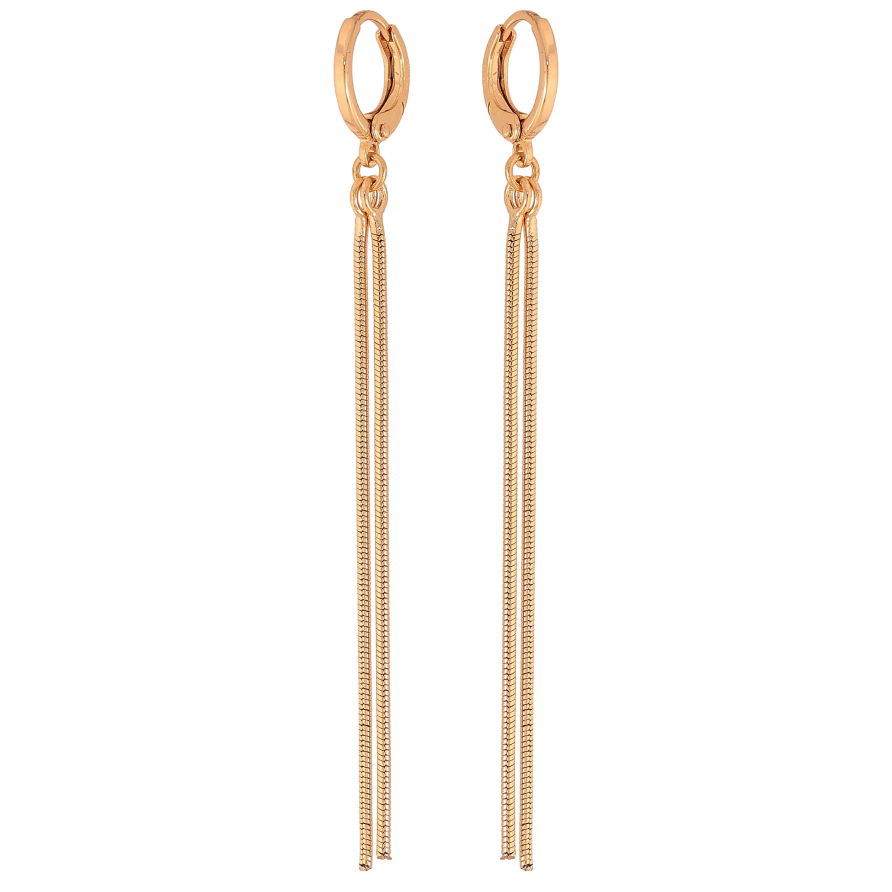 Сережки Xuping M&L колір 18K підвіски на колечках "Ланцюжки" фото №1 Сережки Xuping M&L колір 18K підвіски на колечках "Ланцюжки" фото №1