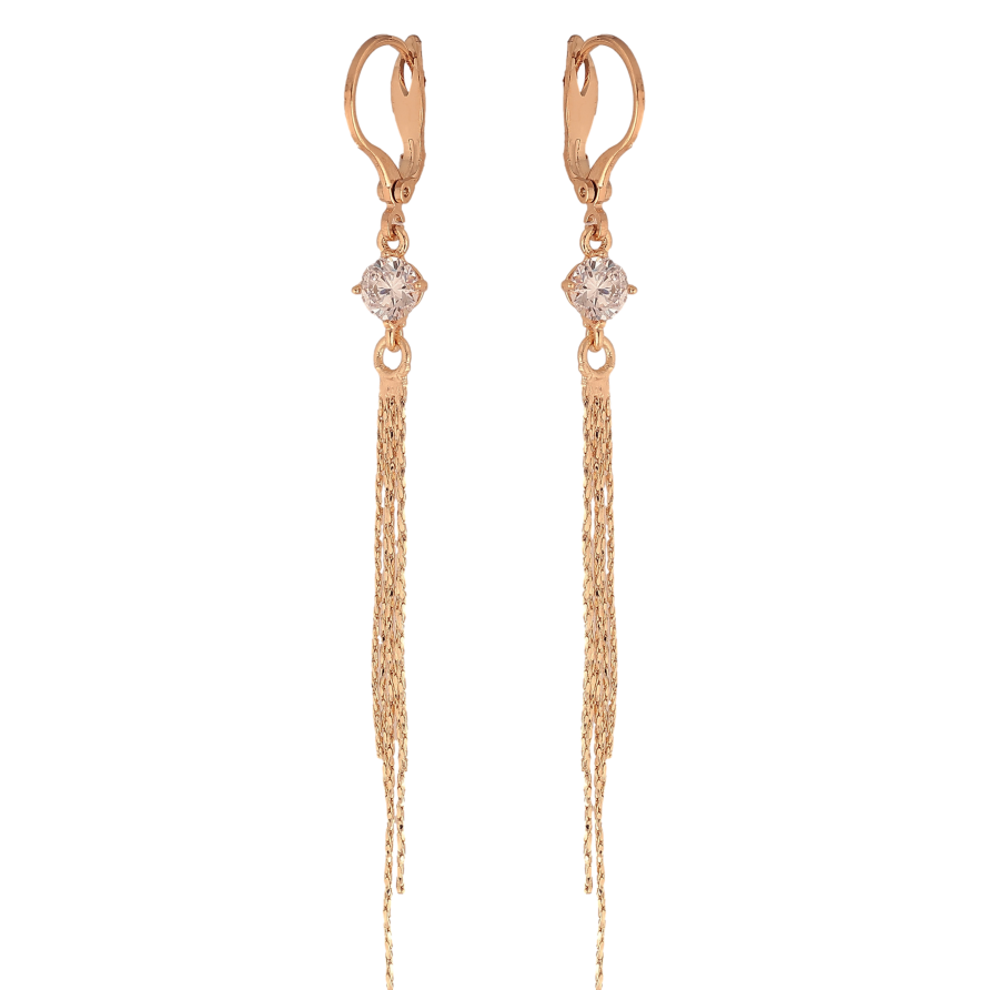 Сережки Xuping M&L колір 18K англійський замок "Підвіски з ланцюжків із кристалами" фото №1