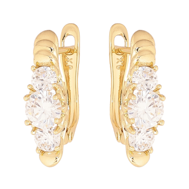 Сережки Xuping колір Позолота 14K англійський замок "Візерунок з кристалами" фото №20 Сережки Xuping колір Позолота 14K англійський замок "Візерунок з кристалами" фото №20