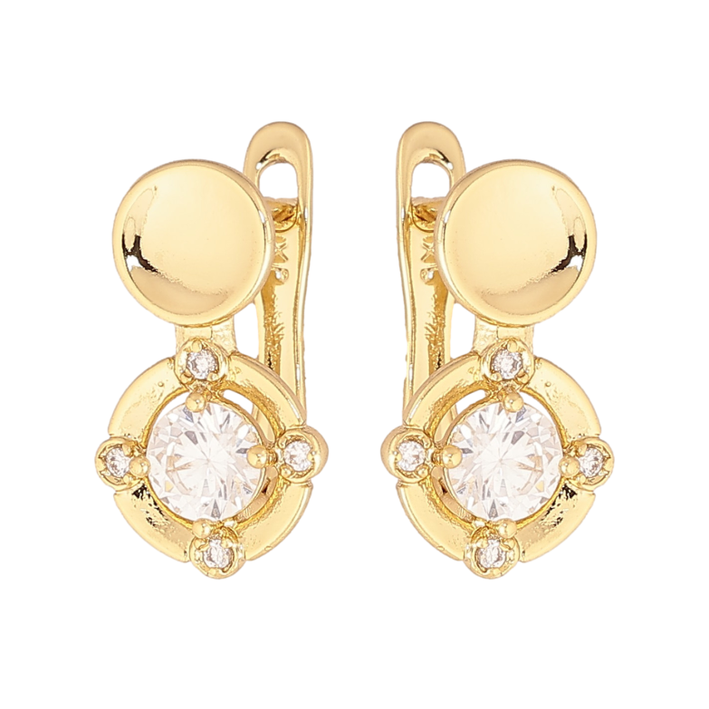 Сережки Xuping колір Позолота 14K англійський замок "Візерунок з кристалами" фото №8 Сережки Xuping колір Позолота 14K англійський замок "Візерунок з кристалами" фото №8