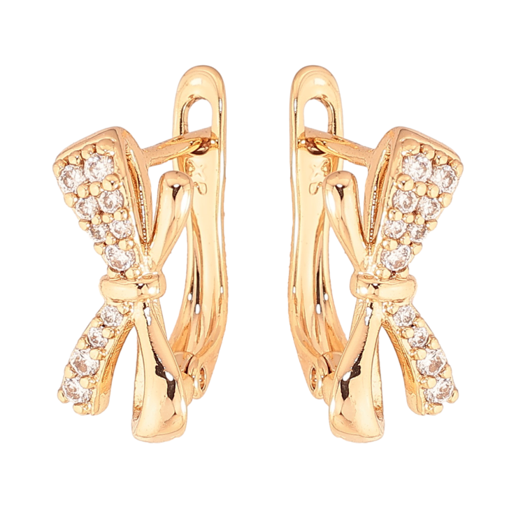 Сережки Xuping колір Позолота 18K англійський замок "Банти" фото №18