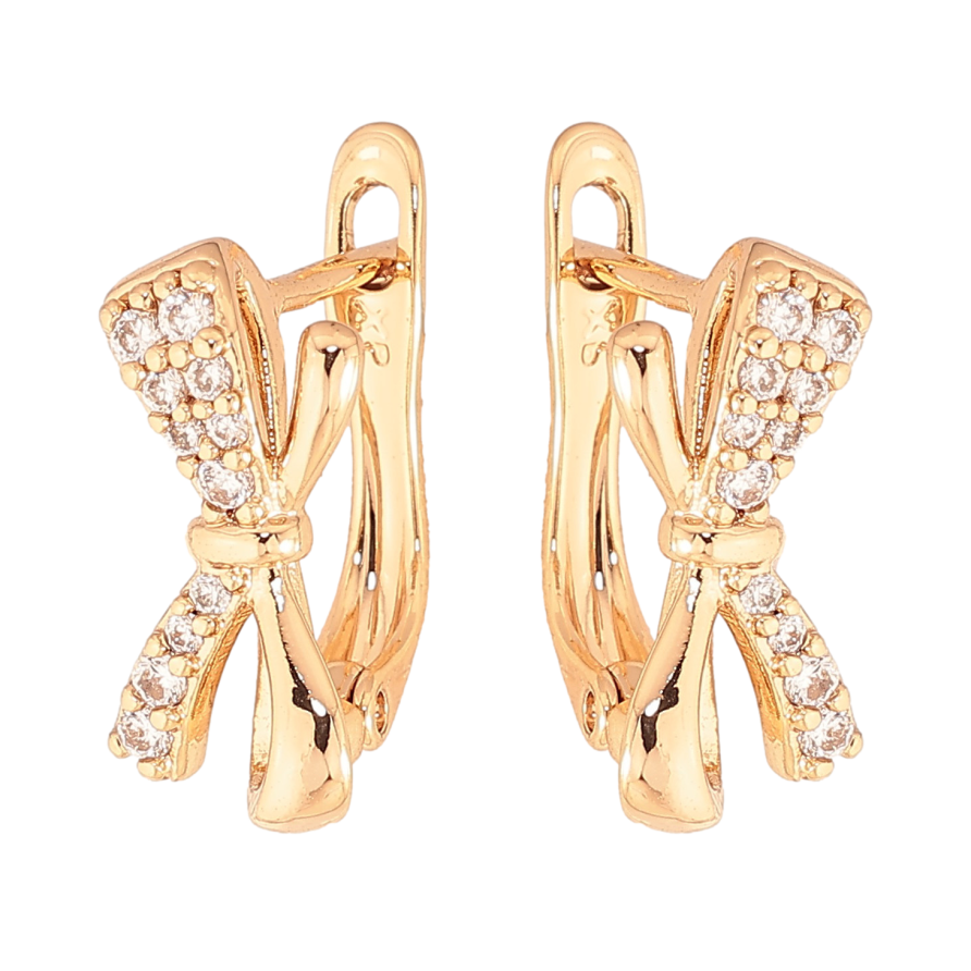 Сережки Xuping колір Позолота 18K англійський замок "Банти" фото №1