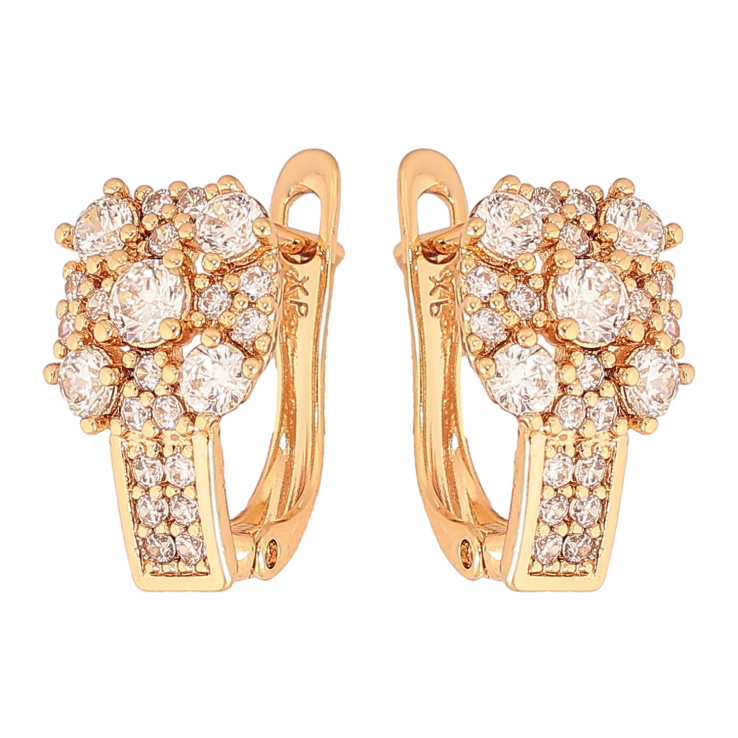 Сережки Xuping колір Позолота 18K англійський замок "Інкрустація кристалами" фото №7