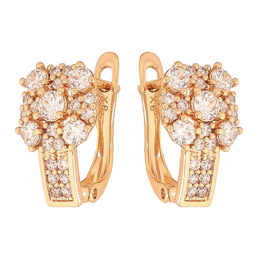 Сережки Xuping колір Позолота 18K англійський замок "Інкрустація кристалами" фото №1