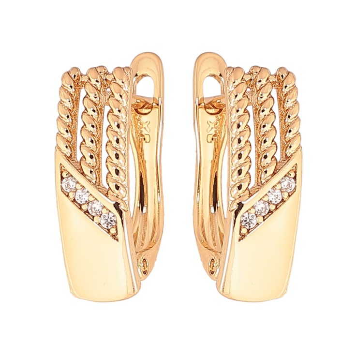 Серьги Xuping цвет Позолота 18K английский замок "Узор с кристаллами" фото №23 Серьги Xuping цвет Позолота 18K английский замок "Узор с кристаллами" фото №23