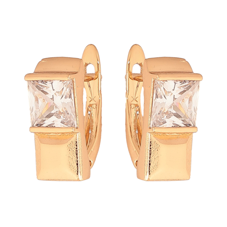 Сережки Xuping колір Позолота 18К англійський замок "Візерунок з кристалом" фото №20 Сережки Xuping колір Позолота 18К англійський замок "Візерунок з кристалом" фото №20