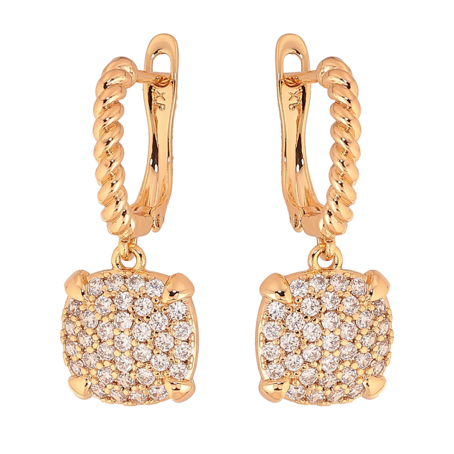 Сережки Xuping колір Позолота 18К англійський замок "Інкрустація кристалами" фото №1 Сережки Xuping колір Позолота 18К англійський замок "Інкрустація кристалами" фото №1