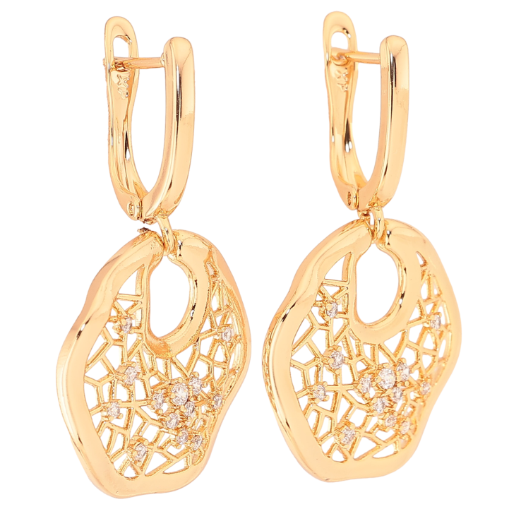 Сережки Xuping колір Позолота 18К англійський замок "Декоративні підвіски з кристалами" фото №17 Сережки Xuping колір Позолота 18К англійський замок "Декоративні підвіски з кристалами" фото №17