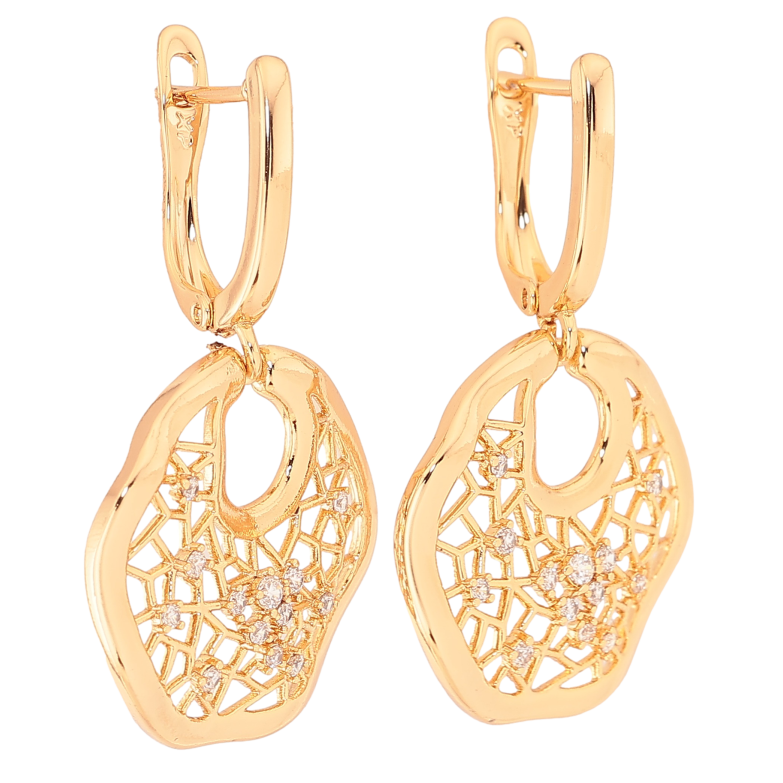 Серьги Xuping цвет Позолота 18К английский замок "Декоративные подвески с кристаллами" фото №1 Серьги Xuping цвет Позолота 18К английский замок "Декоративные подвески с кристаллами" фото №1