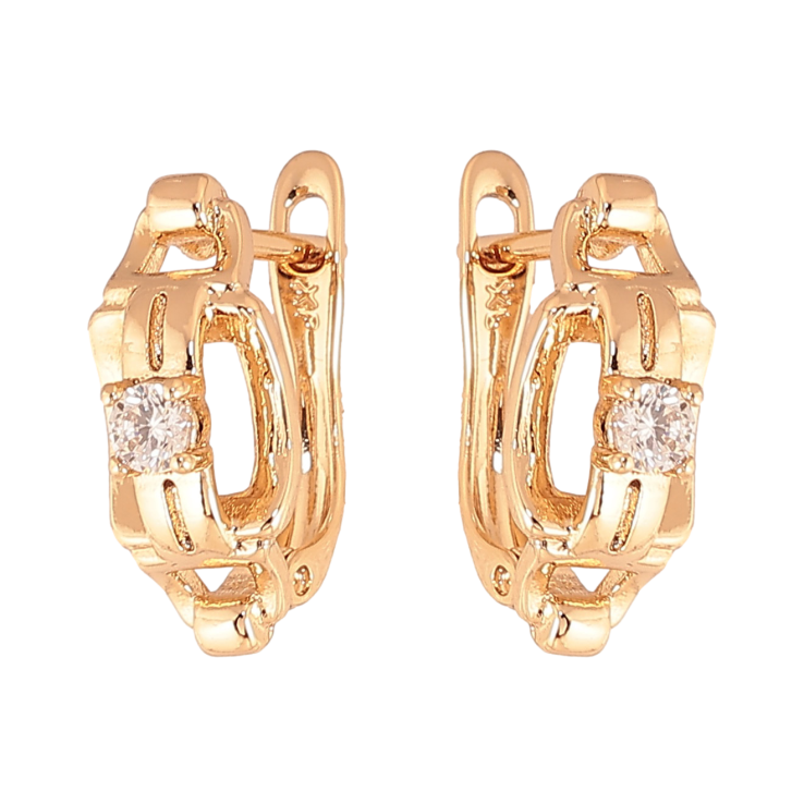 Серьги Xuping цвет Позолота 18К английский замок "Узор с кристаллами" фото №22 Серьги Xuping цвет Позолота 18К английский замок "Узор с кристаллами" фото №22