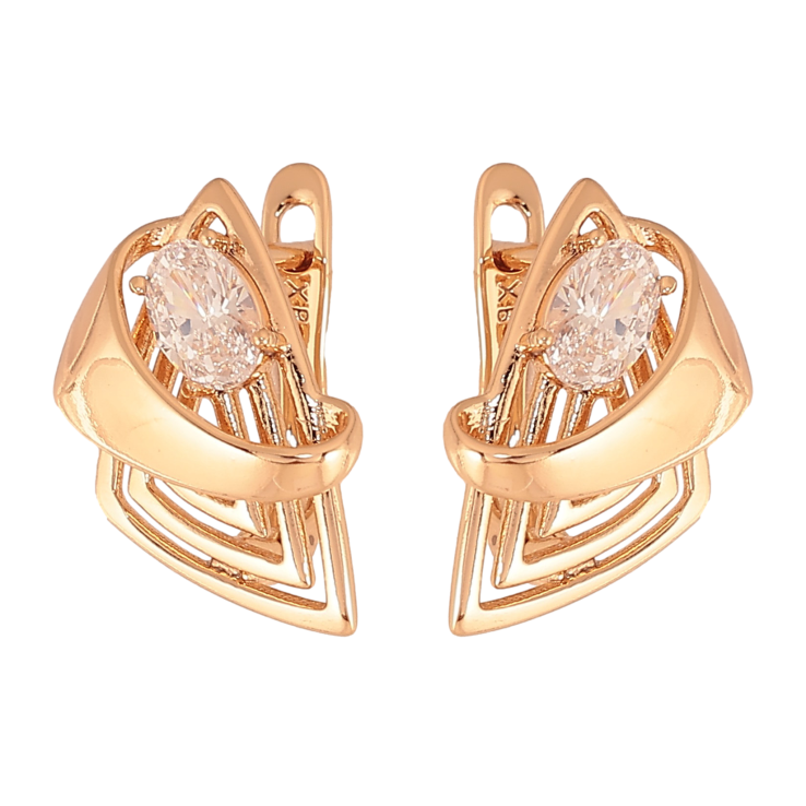 Серьги Xuping цвет Позолота 18К английский замок "Узор с кристаллами" фото №16 Серьги Xuping цвет Позолота 18К английский замок "Узор с кристаллами" фото №16