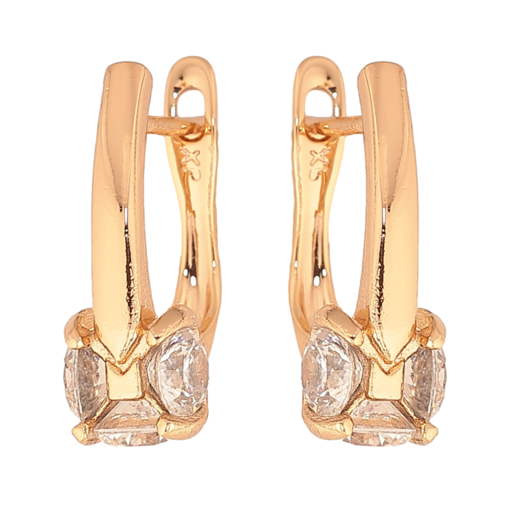 Сережки Xuping колір Позолота 18К англійський замок "Візерунок з кристалами" фото №18 Сережки Xuping колір Позолота 18К англійський замок "Візерунок з кристалами" фото №18