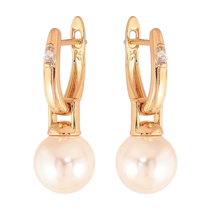 Сережки Xuping колір Позолота 18К англійський замок "Перлинні підвіски" 2 в 1 фото №21 Сережки Xuping колір Позолота 18К англійський замок "Перлинні підвіски" 2 в 1 фото №21