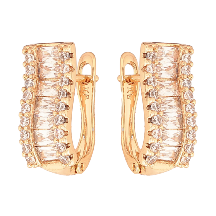 Сережки Xuping колір Позолота 18K англійський замок "Інкрустація кристалами" фото №13