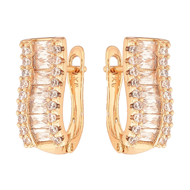 Серьги Xuping цвет Позолота 18K английский замок "Инкрустация кристаллами" фото №1