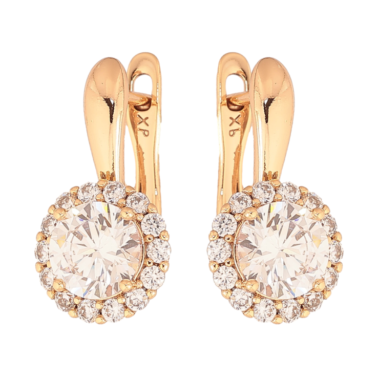 Сережки Xuping колір Позолота 18К англійський замок "Кристальний блиск" фото №19 Сережки Xuping колір Позолота 18К англійський замок "Кристальний блиск" фото №19