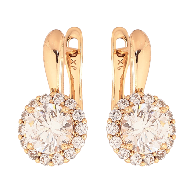 Серьги Xuping цвет Позолота 18К английский замок "Кристальный блеск" фото №20 Серьги Xuping цвет Позолота 18К английский замок "Кристальный блеск" фото №20