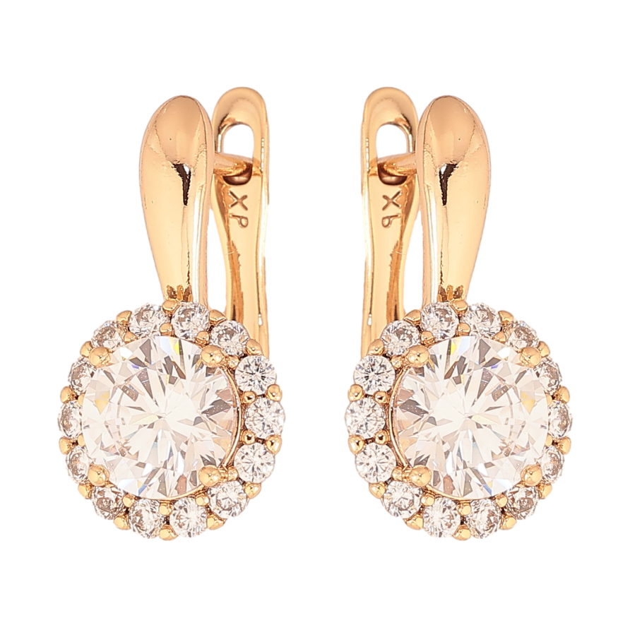 Сережки Xuping колір Позолота 18К англійський замок "Кристальний блиск" фото №1 Сережки Xuping колір Позолота 18К англійський замок "Кристальний блиск" фото №1