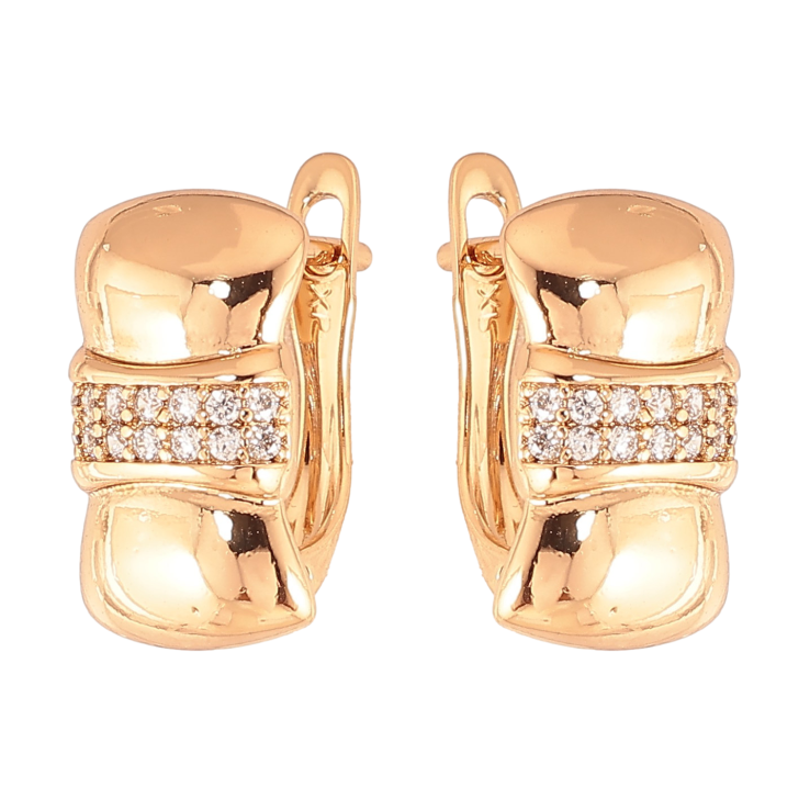 Сережки Xuping колір Позолота 18К англійський замок "Візерунок з кристалами" фото №22 Сережки Xuping колір Позолота 18К англійський замок "Візерунок з кристалами" фото №22