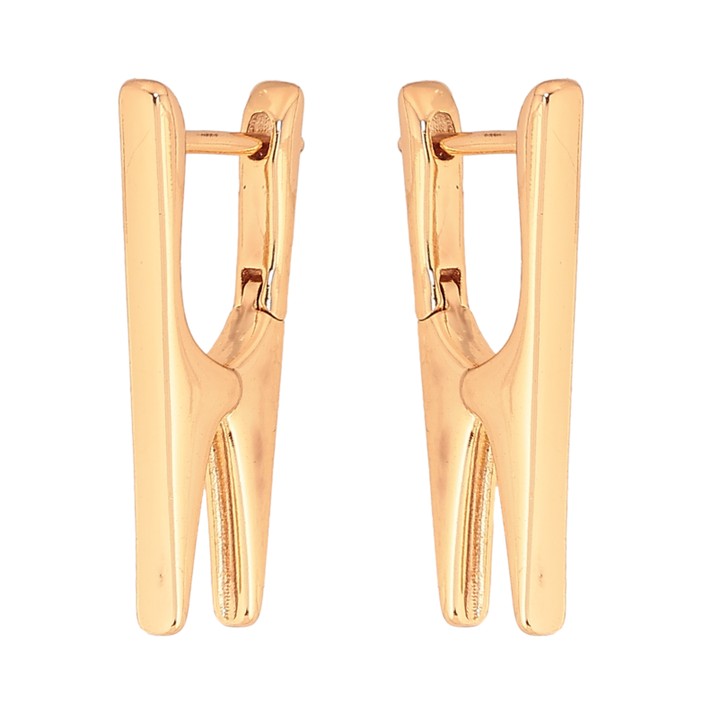 Серьги Xuping цвет Позолота 18К английский замок "Прищепки" фото №1