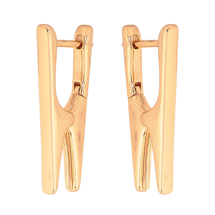 Сережки Xuping колір Позолота 18К англійський замок "Прищіпки" фото №1