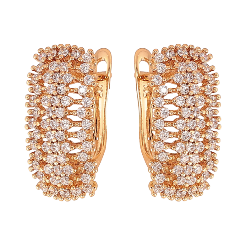 Сережки Xuping колір Позолота 18К англійський замок "Інкрустація кристалами" фото №1