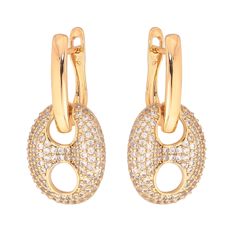 Серьги Xuping цвет Позолота 18K английский замок "Подвески с инкрустацией кристаллами" фото №1