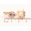 Серьги Xuping цвет Позолота 18K английский замок "Сиреневые кристаллы в обрамлении" фото №2
