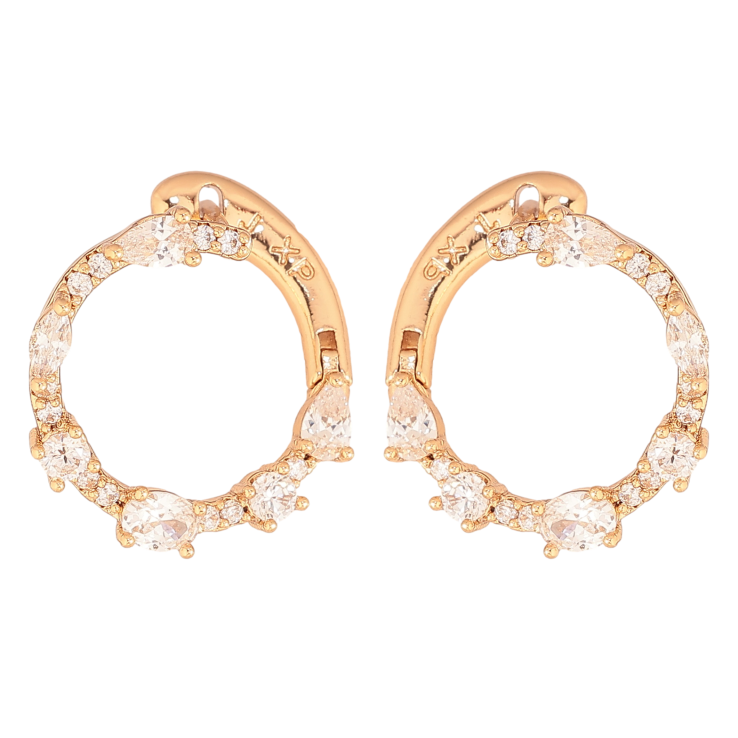 Серьги Xuping цвет Позолота 18К английский замок "Декоративные круги с кристаллами" фото №14 Серьги Xuping цвет Позолота 18К английский замок "Декоративные круги с кристаллами" фото №14