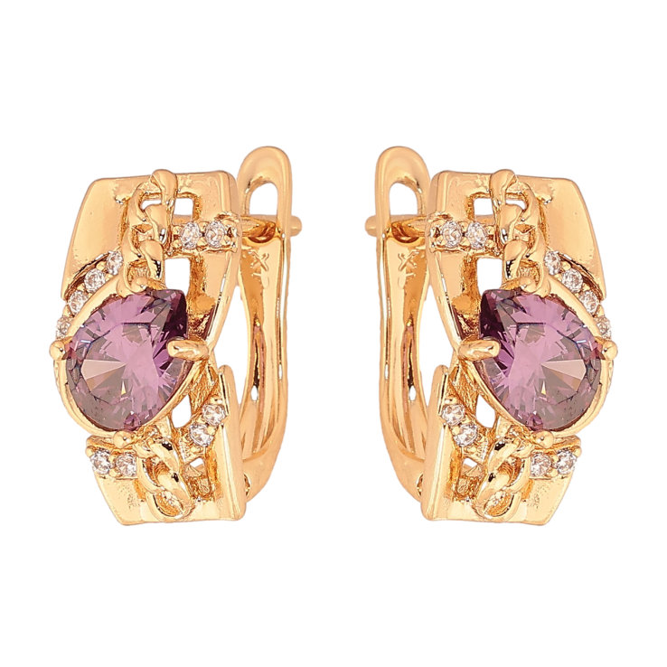 Сережки Xuping колір Позолота 18К англійський замок "Візерунок з зеленими кристалами" фото №17 Сережки Xuping колір Позолота 18К англійський замок "Візерунок з зеленими кристалами" фото №17