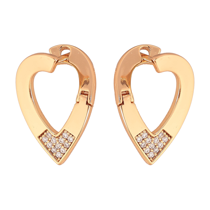 Серьги Xuping цвет Позолота 18К английский замок "Узор с кристаллами" фото №9