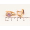 Серьги Xuping цвет Позолота 18K английский замок "Узор с сиреневыми   кристаллами" фото №2