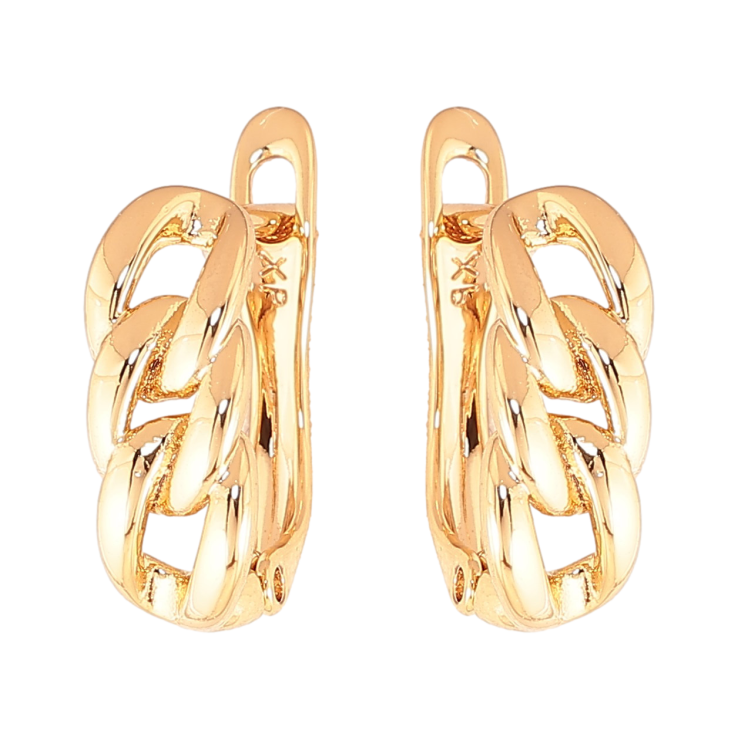 Серьги Xuping цвет Позолота 18K английский замок "Узор цепочка" фото №13