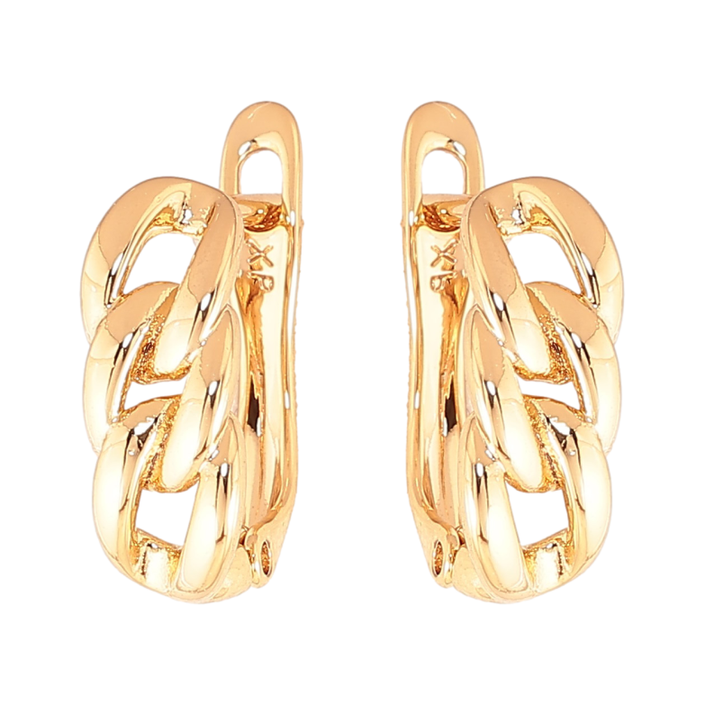 Серьги Xuping цвет Позолота 18K английский замок "Узор цепочка" фото №1