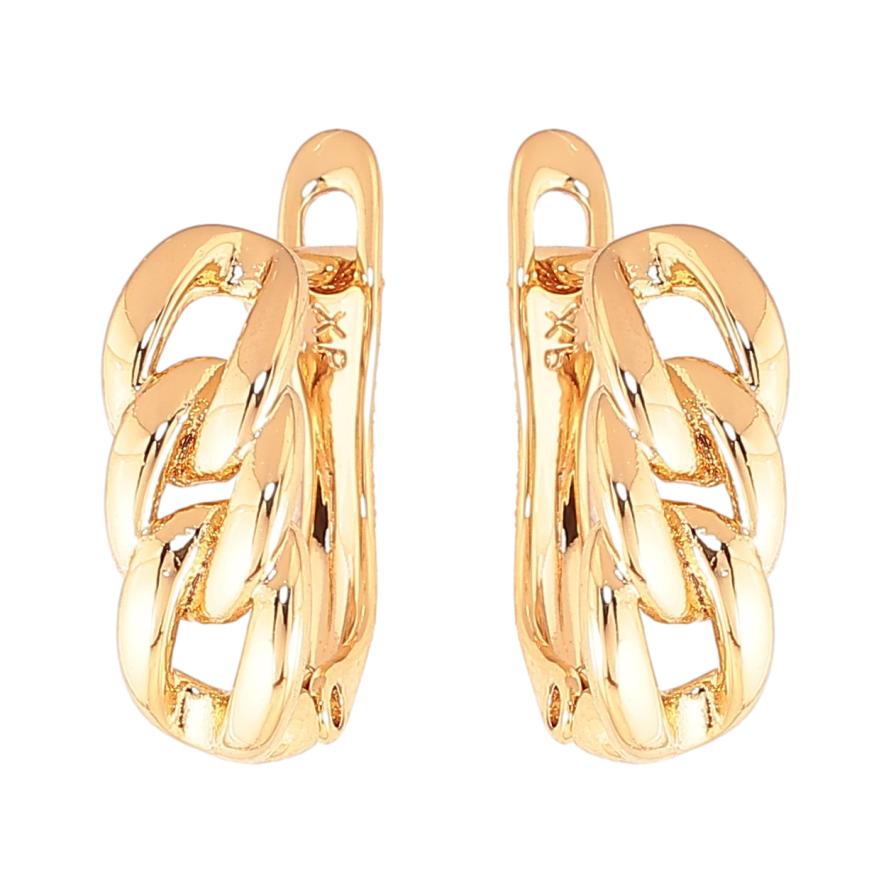 Серьги Xuping цвет Позолота 18K английский замок "Узор цепочка" фото №1