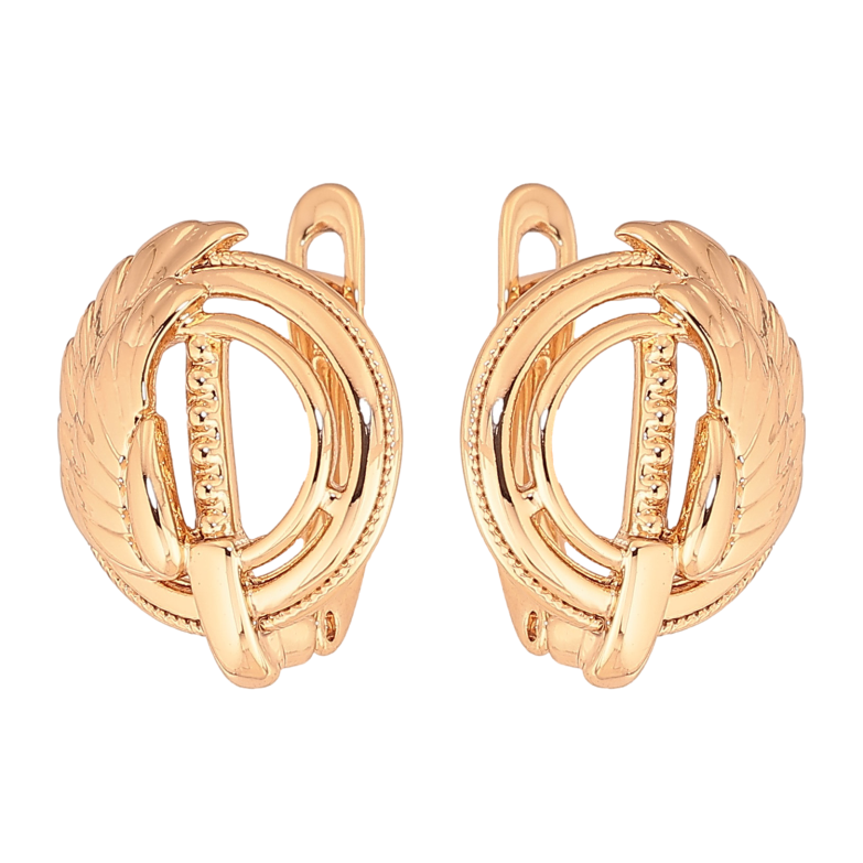 Сережки Xuping колір Позолота 18К англійський замок "Кола з крилами" фото №1