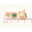 Серьги Xuping цвет Позолота 18K английский замок "Узор с зелеными кристаллами" фото №2