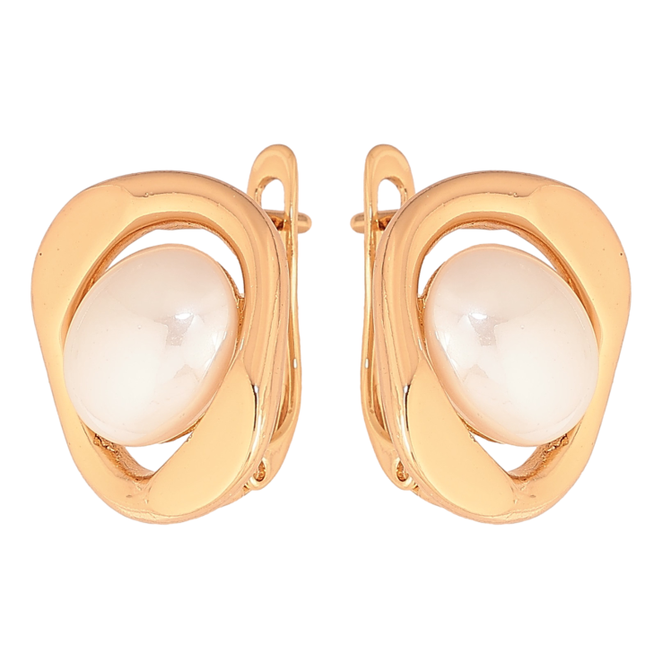 Сережки Xuping колір Позолота 18К англійський замок "Візерунок з перлинами" фото №16 Сережки Xuping колір Позолота 18К англійський замок "Візерунок з перлинами" фото №16