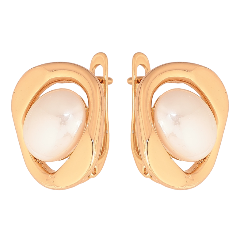 Серьги Xuping цвет Позолота 18К английский замок "Узор с жемчужинами" фото №17