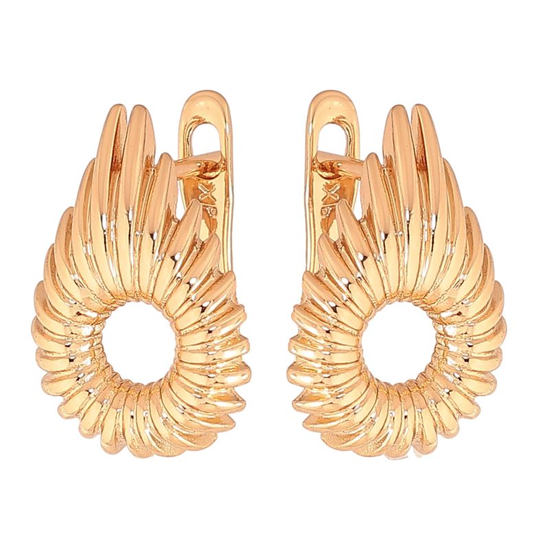 Сережки Xuping колір Позолота 18К англійський замок "Декоративний візерунок" фото №1 Сережки Xuping колір Позолота 18К англійський замок "Декоративний візерунок" фото №1