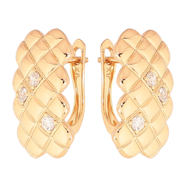 Сережки Xuping колір Позолота 18К англійський замок "Візерунок з кристалами" фото №22 Сережки Xuping колір Позолота 18К англійський замок "Візерунок з кристалами" фото №22