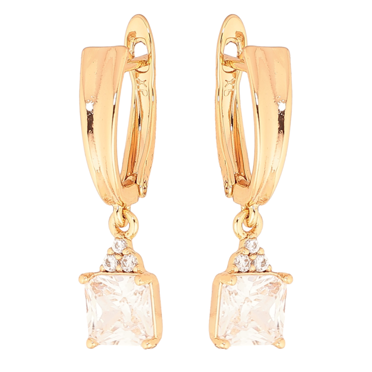 Серьги Xuping цвет Позолота 18К английский замок "Кристальные подвески" фото №1 Серьги Xuping цвет Позолота 18К английский замок "Кристальные подвески" фото №1