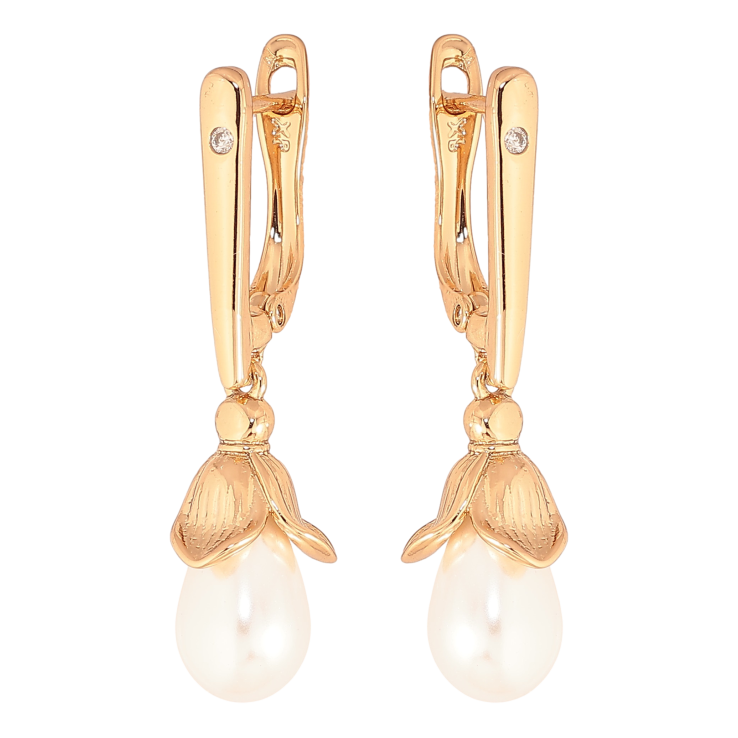 Серьги Xuping цвет Позолота 18К английский замок "Жемчужные бутоны" фото №24 Серьги Xuping цвет Позолота 18К английский замок "Жемчужные бутоны" фото №24