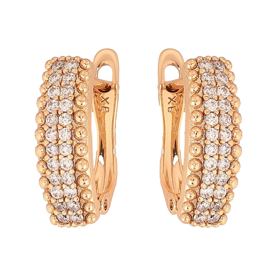 Сережки Xuping колір Позолота 18К англійський замок "Інкрустація кристалами" фото №1