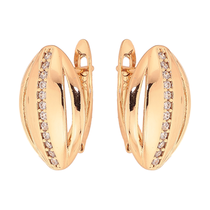 Сережки Xuping колір Позолота 18К англійський замок "Візерунок з кристалами" фото №9 Сережки Xuping колір Позолота 18К англійський замок "Візерунок з кристалами" фото №9