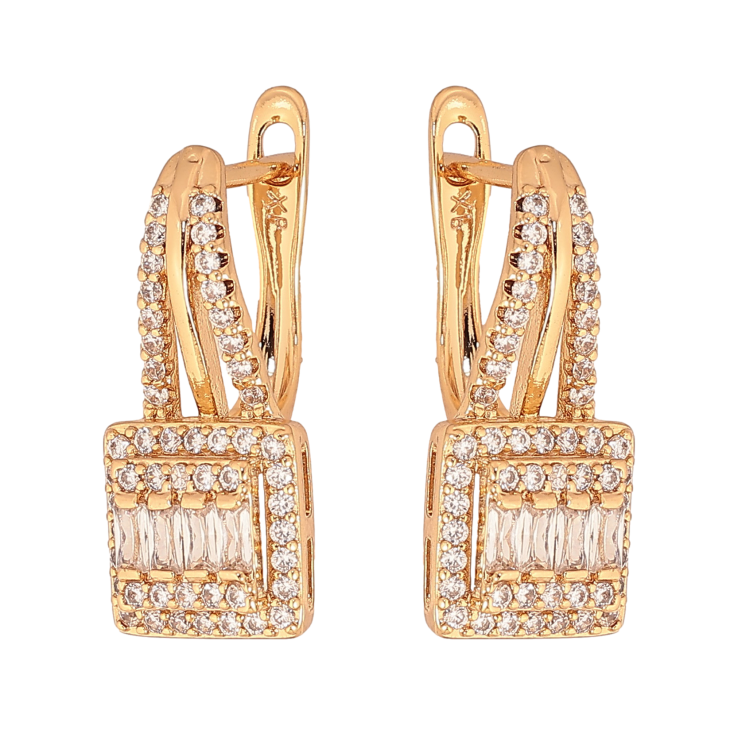 Сережки Xuping колір Позолота 18К англійський замок "Інкрустація кристалами" фото №25 Сережки Xuping колір Позолота 18К англійський замок "Інкрустація кристалами" фото №25