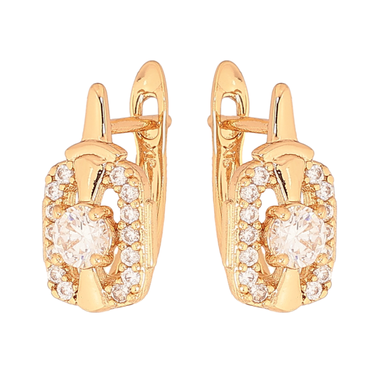 Сережки Xuping колір Позолота 18К англійський замок "Візерунок з кристалами" фото №14 Сережки Xuping колір Позолота 18К англійський замок "Візерунок з кристалами" фото №14