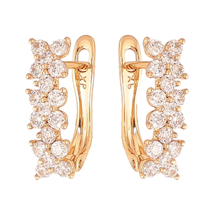 Серьги Xuping цвет Позолота 18К английский замок "Инкрустация кристаллами" фото №21