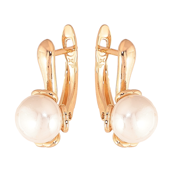 Серьги Xuping цвет Позолота 18К английский замок "Цветочки с жемчугом" фото №18 Серьги Xuping цвет Позолота 18К английский замок "Цветочки с жемчугом" фото №18